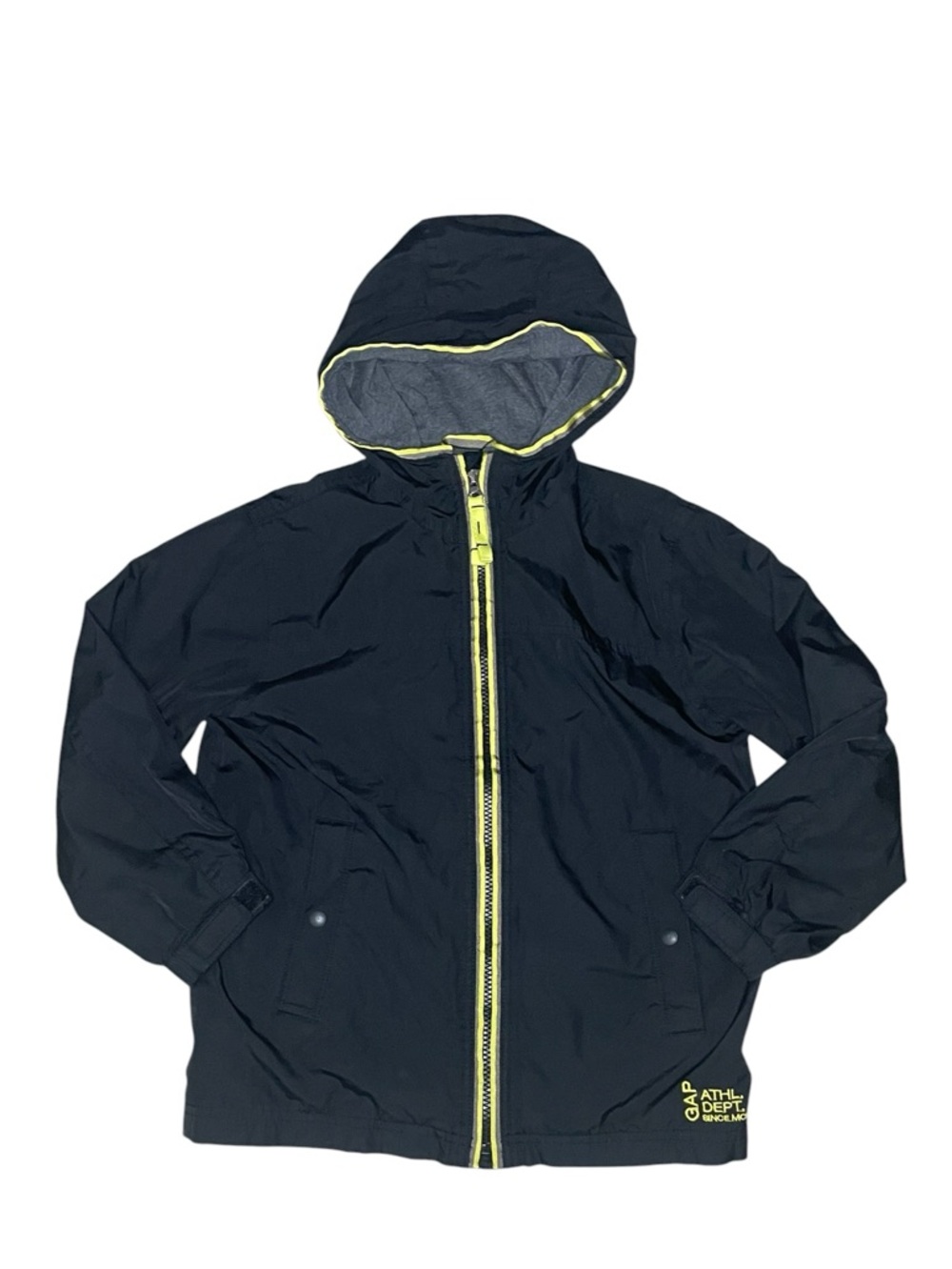 Gap Kids Black Hooded Light Jacket with Jersey lining-Boys Small 6-7
